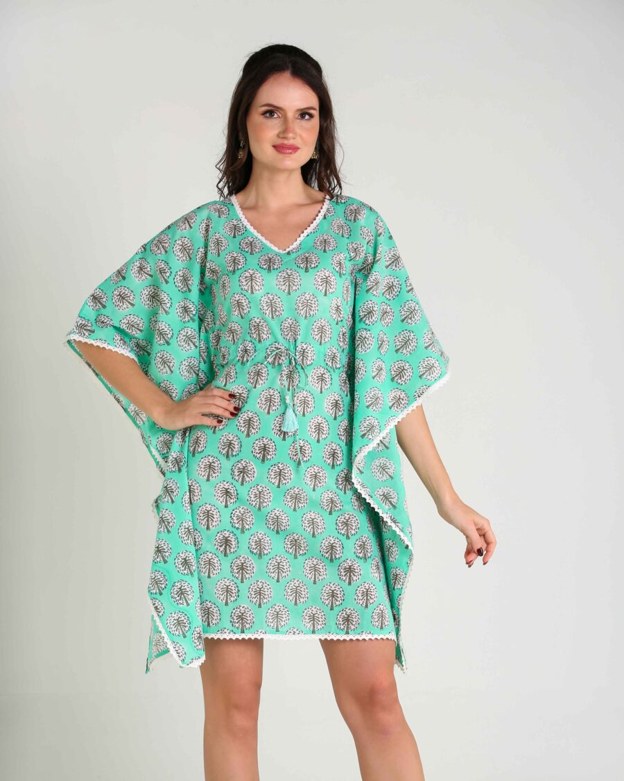 Tropical Breeze Sustainable Cotton Kaftan for Women