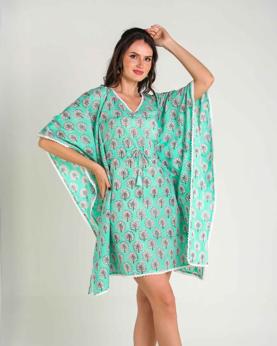 Tropical Breeze Sustainable Cotton Kaftan for Women